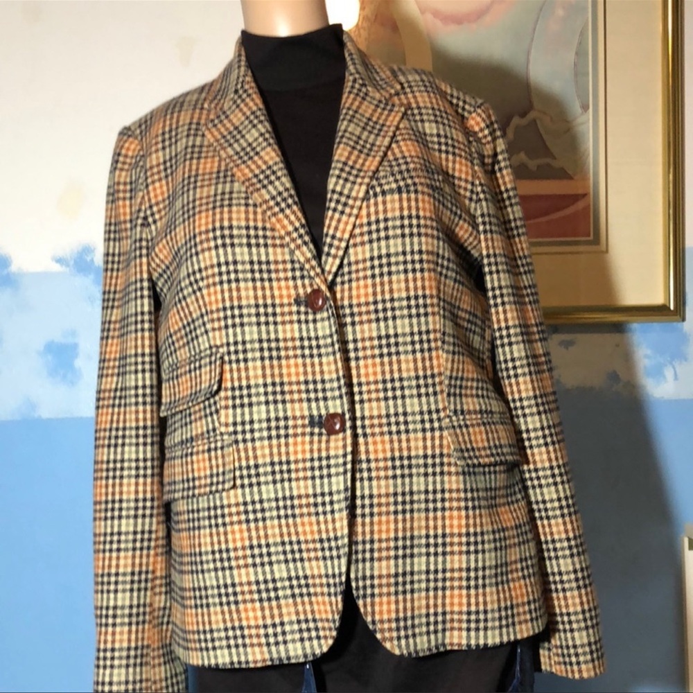 J Crew Houndstooth English Wool Blazer